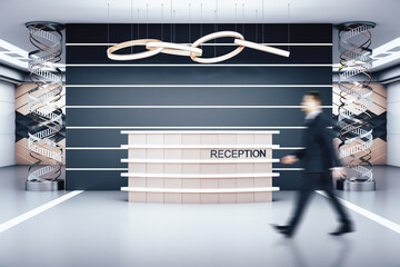 Poster - Businessman standing in modern hotel hall