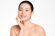 © kitthanes - Beautiful young asian woman with clean fresh skin on white background, Face care, Facial treatment, Cosmetology, beauty and spa, Asian women portrait