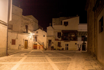 Wall Mural - South Italy, Basilicata, the picturesque old town of Montalbano Jonico in the night