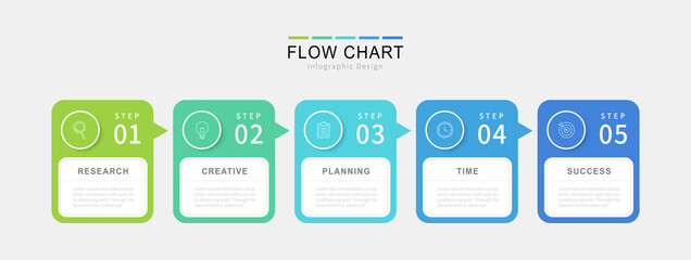 Five steps vector infographics