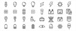 Simple Set of electricity component Related Vector icon graphic design. Contains such Icons as light bulb, electric shock symbol, flashlight, torch, power line tower, plugin and battery