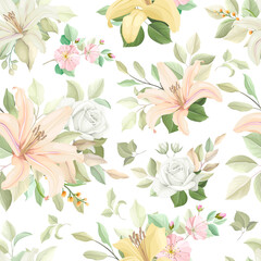  floral seamless pattern with soft color