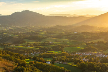 Wall Mural - Aerial view of the village of Ainhoa