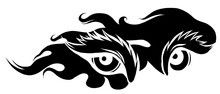Beast Eyes Black Silhouette Logo Icon Vector Illustration Design