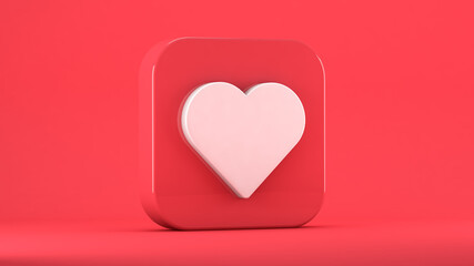 Like icon on red background