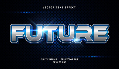 Wall Mural - 3D Future Text effect, Editable Text Style