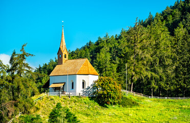 Poster - St. Anna Chapel at Graun im Vinschgau or Curon Venosta in South Tyrol, Italy