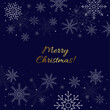 © crazy_angel - Merry Christmas gold letters on a blue background, around beautiful snowflakes. Vector illustration for the new year, for the winter holidays. Christmas card