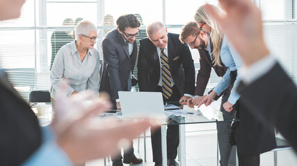 Wall Mural - close up. business colleagues discussing business issues in the