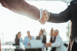 © yurolaitsalbert - close up. reliable handshake of business people.
