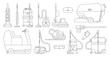 Vacuum cleaners realistic set icon. Vector illustration cleaning hoover on white background. Vector realistic set icon vacuum cleaners .