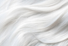Platinum Blond Hair Close Up. White Hair Background Or Texture.