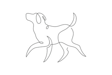 Wall Mural - line art dog