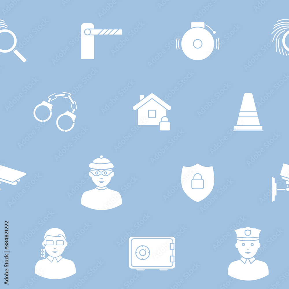 Security services - Vector background (seamless pattern) of silhouettes ...