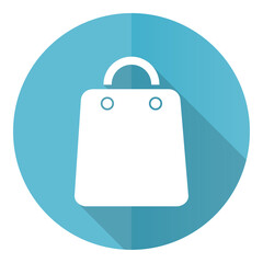 Fototapete - Sale bag blue vector icon, flat design illustration in eps 10