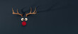 Reindeer toy with cold red nose Christmas background concept 3D Rendering	