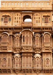 Wall Mural - Exterior of Patwon Ki Haveli in Jaisalmer, Rajasthan state of India. A haveli is a traditional townhouse or mansion in the Indian subcontinent.