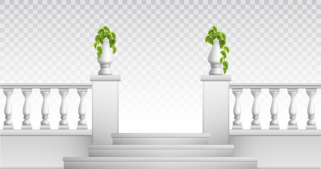 Wall Mural - balustrade with decorative vases