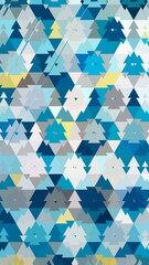 Wall Mural - Blue, white, yellow christmas tree camouflage texture