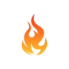 Wall Mural - Simple vector flame icon in flat style