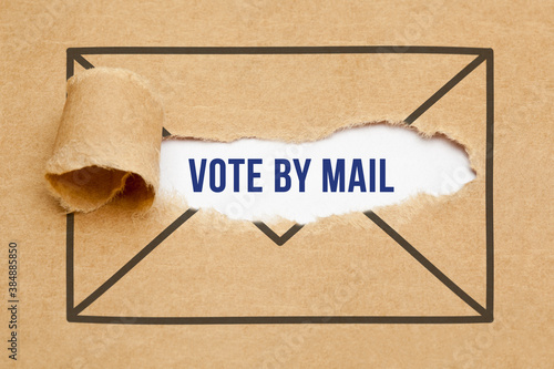 Vote By Mail Torn Envelope Concept