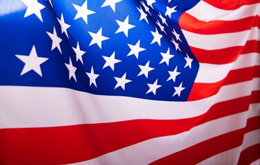 Closeup of American flag