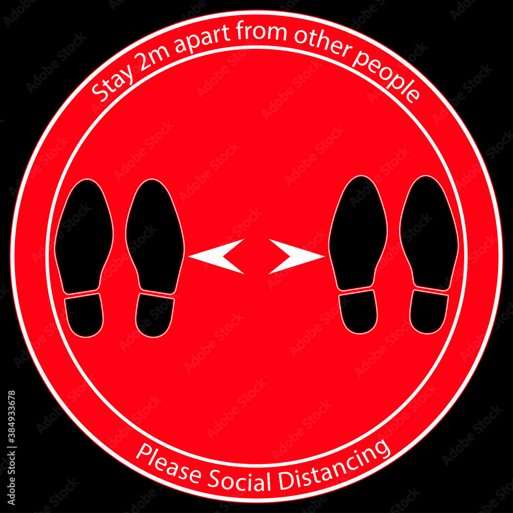 Foot Symbol Marking the standing position, the floor as markers for ...