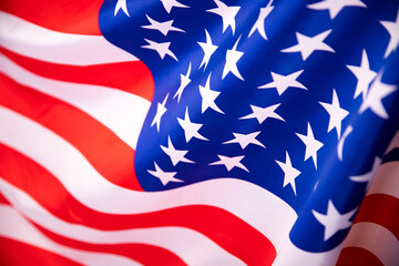 Closeup of American flag