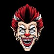 scary clown head vector logo