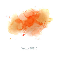 Sticker - Orange watercolor background. vector background