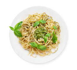 Sticker - Fettuccine pasta with pesto sauce and basil