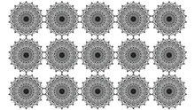 Spiky Black And Grey Circular In Lace Embroidery Motif Pattern