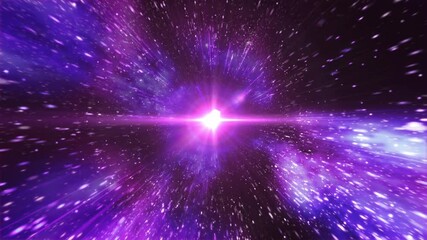 Wall Mural - 宇宙　ワープ　cg　銀河　背景　ループ 　紫
