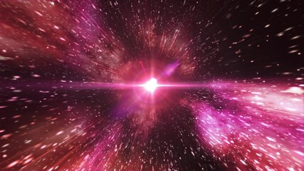Wall Mural - 宇宙　ワープ　cg　銀河　背景　ループ 　赤