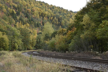 railway in autumn