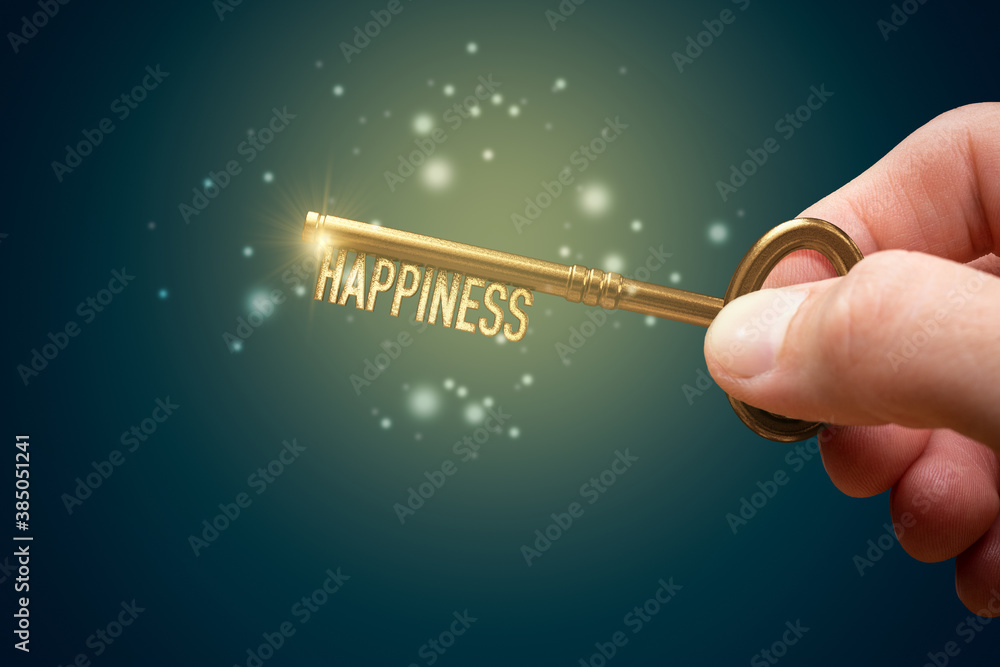 Key to your happiness - obrazy, fototapety, plakaty 