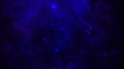 Cosmic blue background with stars and nebulae