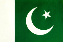 Fabric-based National Flag Of Pakistan Close-up