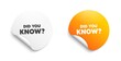 © blankstock - Did you know. Round sticker with offer message. Special offer question sign. Interesting facts symbol. Circle sticker mockup banner. Did you know badge shape. Adhesive paper banner. Vector