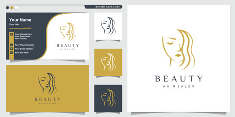 Wall Mural - Beauty logo for salon with modern style Premium Vector