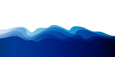 Wall Mural - Dark blue water ocean wave layer banner vector background