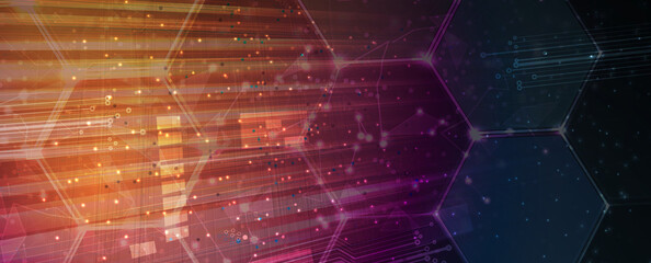 Abstract circuit board futuristic technology processing background