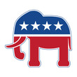 Republican Elephant Red White and Blue Political Isolated Vector Illustration