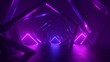 3d render, abstract geometric background with neon light, cosmic wallpaper with polygonal structure, chaotic square frames, ultraviolet spectrum