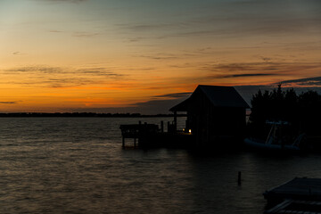 Wall Mural - Boathouse at Sunrise