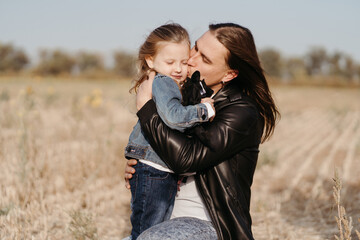 Loving father spending time with his little daughter