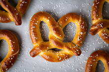 Baked Pretzel On Cooking Pan