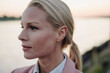© Joseffson/Westend61 - Close-up of blond thoughtful female entrepreneur looking away during sunset