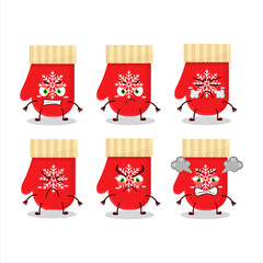 Sticker - Red gloves cartoon character with various angry expressions