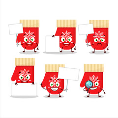 Poster - Red gloves cartoon character bring information board